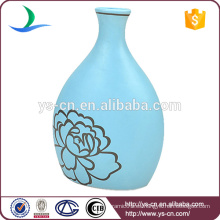 2015 venta caliente YSv0179-01 florero azul mate con flores